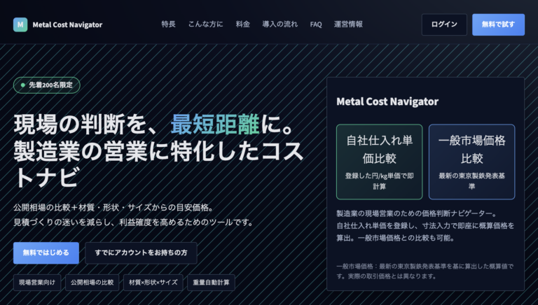 全国金属材料相場調査システム